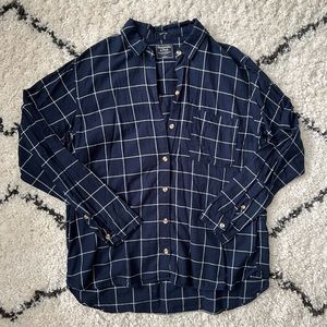 Abercrombie Window Pane Button Up Flannel Shirt